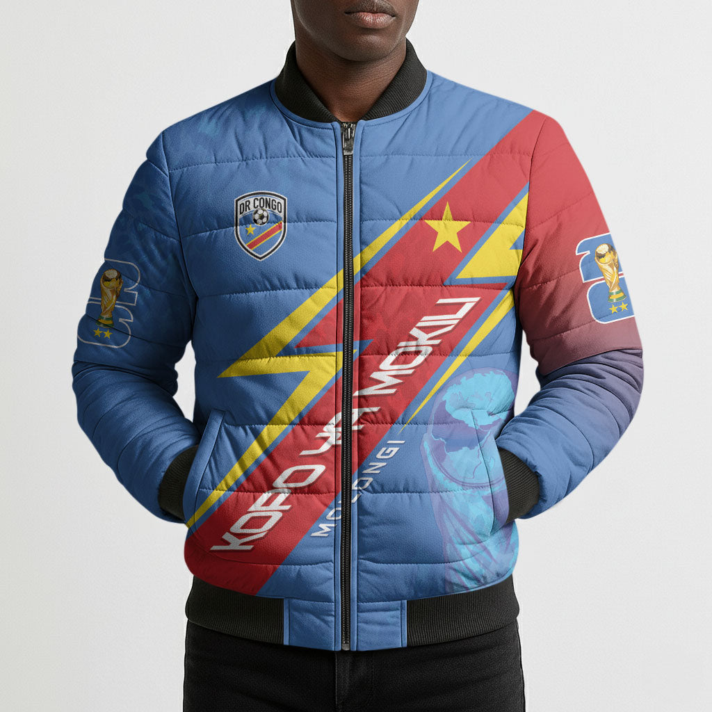 DR Congo 2026 Kopo ya Mokili Custom Bomber Puffer Jacket Leopards Making History