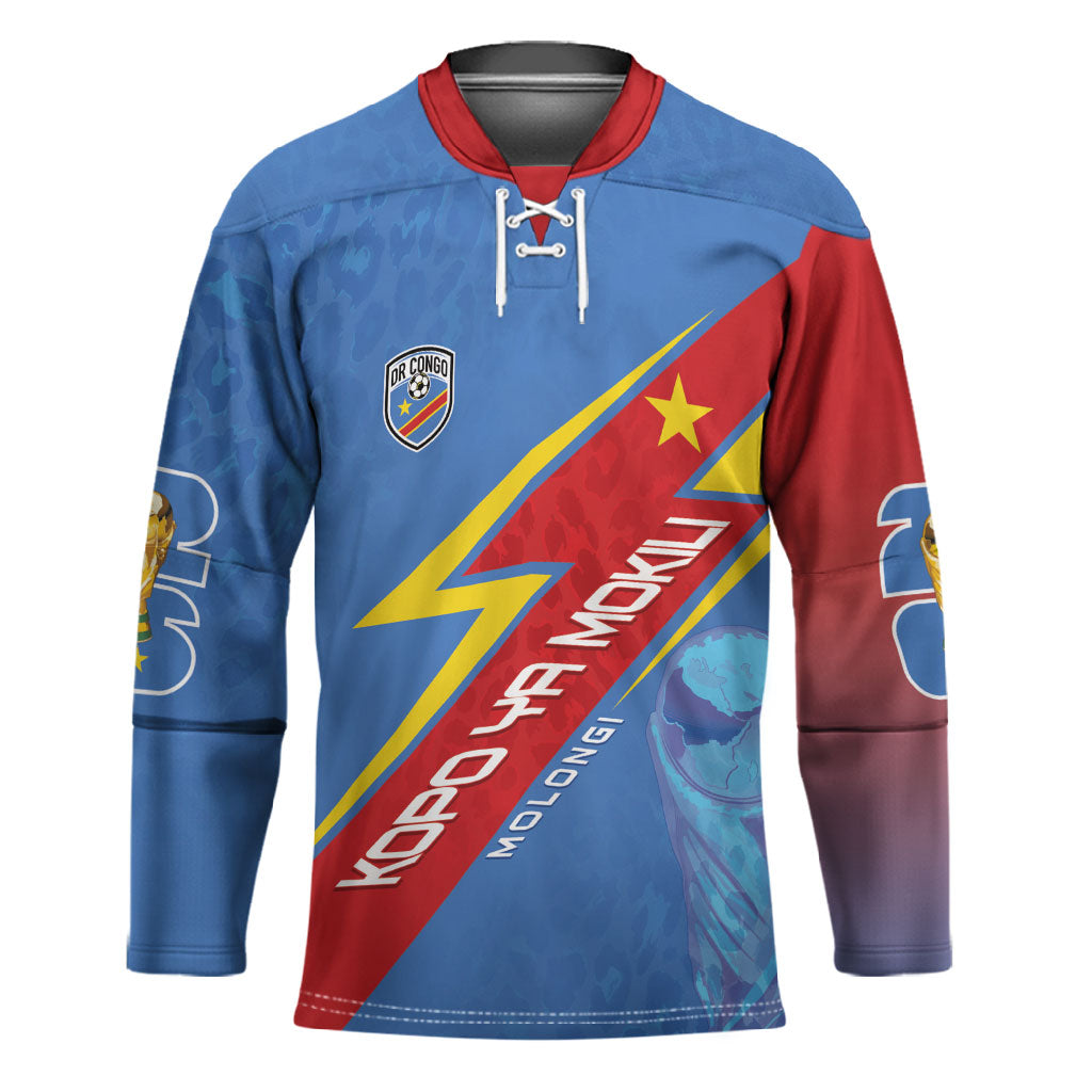 DR Congo 2026 Kopo ya Mokili Custom Hockey Jersey Leopards Making History