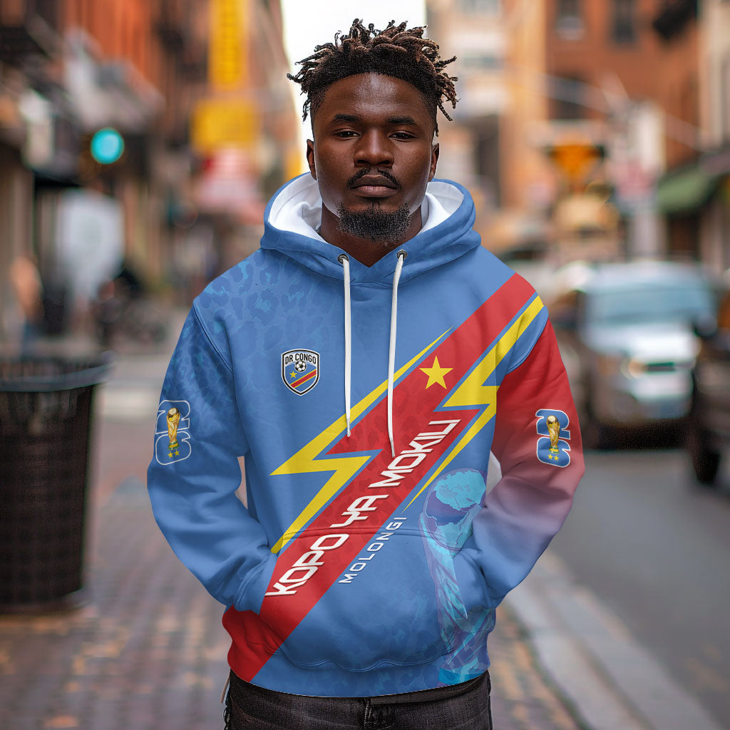 DR Congo 2026 Kopo ya Mokili Custom Hoodie Leopards Making History