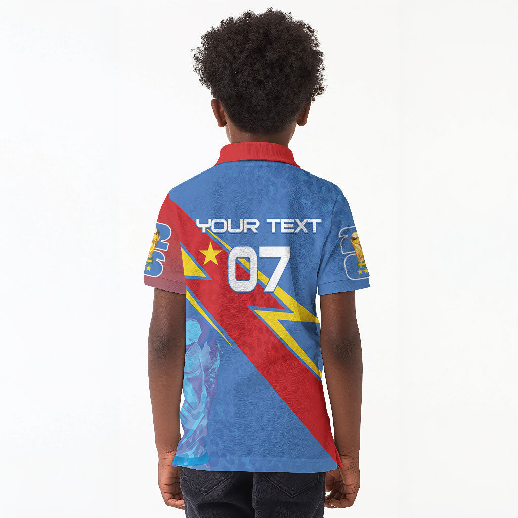 DR Congo 2026 Kopo ya Mokili Custom Kid Polo Shirt Leopards Making History