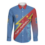 DR Congo 2026 Kopo ya Mokili Custom Long Sleeve Button Shirt Leopards Making History