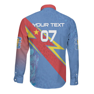DR Congo 2026 Kopo ya Mokili Custom Long Sleeve Button Shirt Leopards Making History