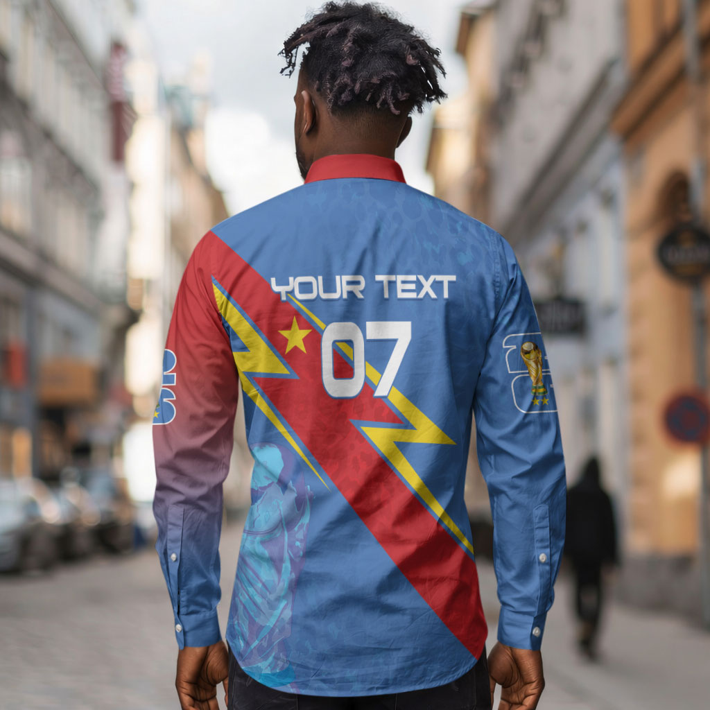 DR Congo 2026 Kopo ya Mokili Custom Long Sleeve Button Shirt Leopards Making History