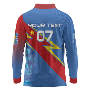 DR Congo 2026 Kopo ya Mokili Custom Long Sleeve Polo Shirt Leopards Making History
