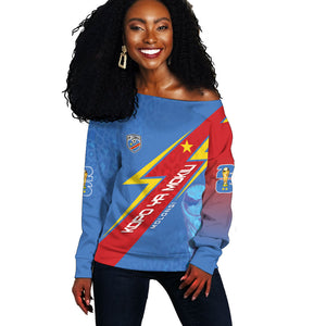 DR Congo 2026 Kopo ya Mokili Custom Off Shoulder Sweater Leopards Making History