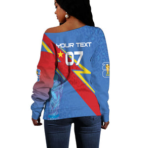 DR Congo 2026 Kopo ya Mokili Custom Off Shoulder Sweater Leopards Making History