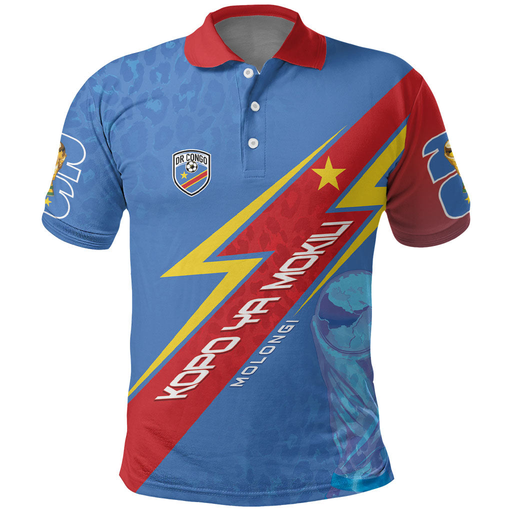 DR Congo 2026 Kopo ya Mokili Custom Polo Shirt Leopards Making History