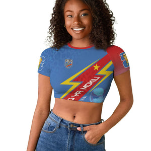DR Congo 2026 Kopo ya Mokili Custom Raglan Cropped T shirt Leopards Making History