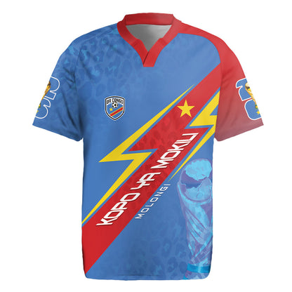 DR Congo 2026 Kopo ya Mokili Custom Rugby Jersey Leopards Making History