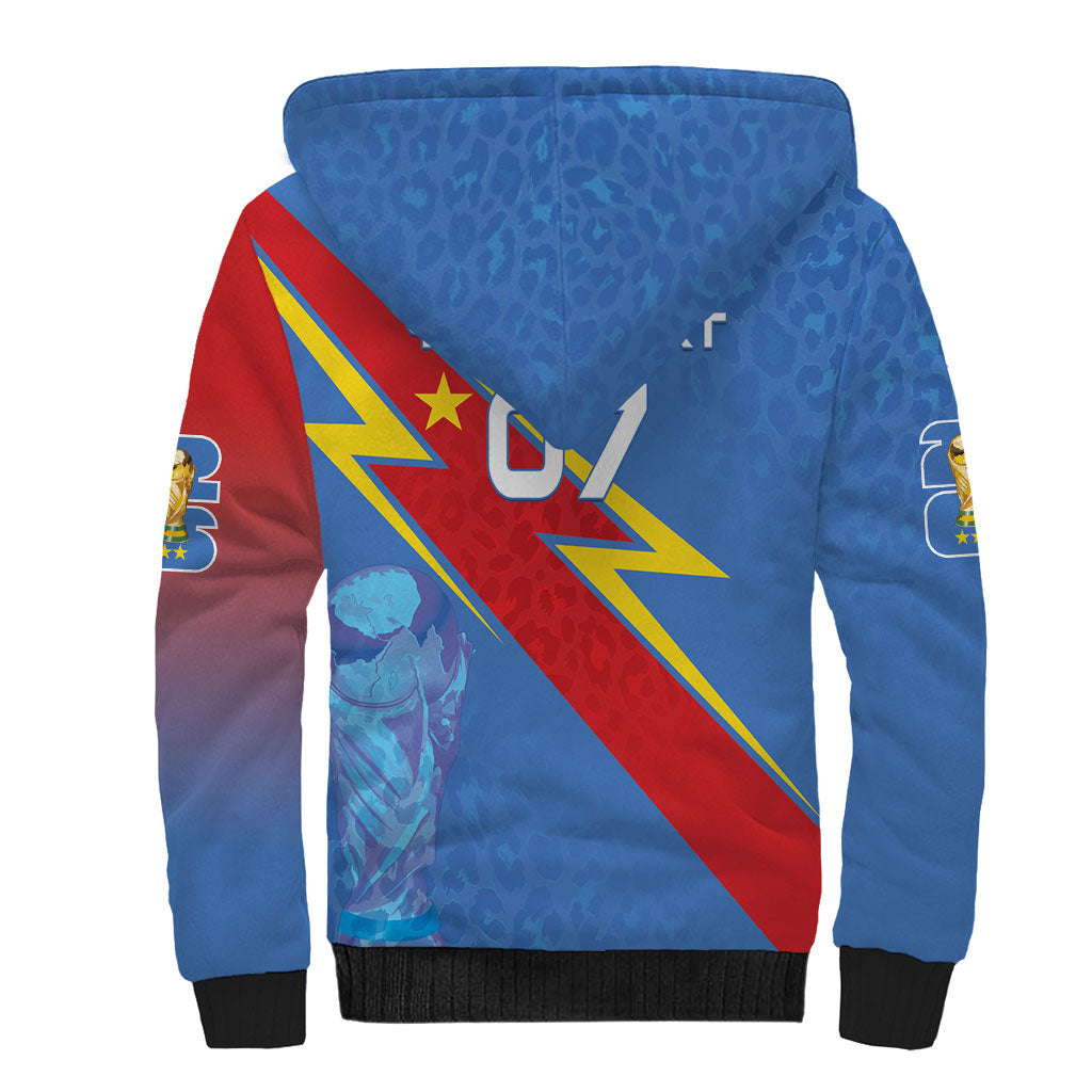 DR Congo 2026 Kopo ya Mokili Custom Sherpa Hoodie Leopards Making History