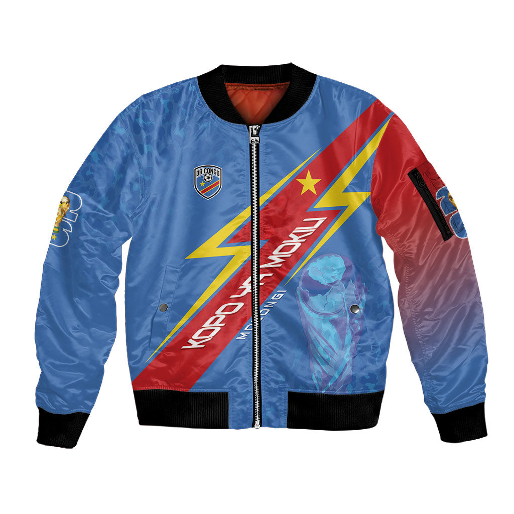 DR Congo 2026 Kopo ya Mokili Custom Sleeve Zip Bomber Jacket Leopards Making History