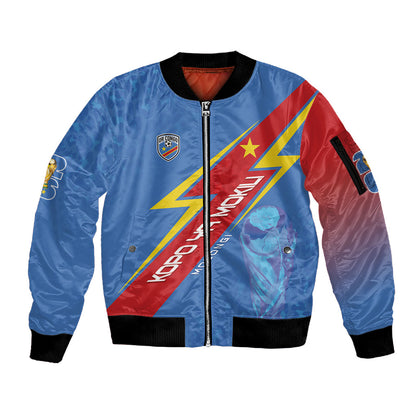 DR Congo 2026 Kopo ya Mokili Custom Sleeve Zip Bomber Jacket Leopards Making History