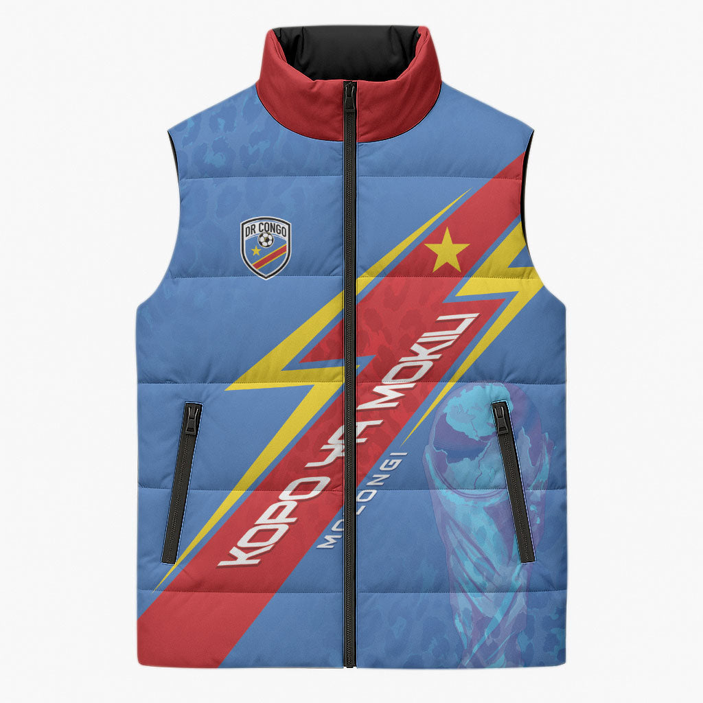 DR Congo 2026 Kopo ya Mokili Custom Sleeveless Puffer Jacket Leopards Making History