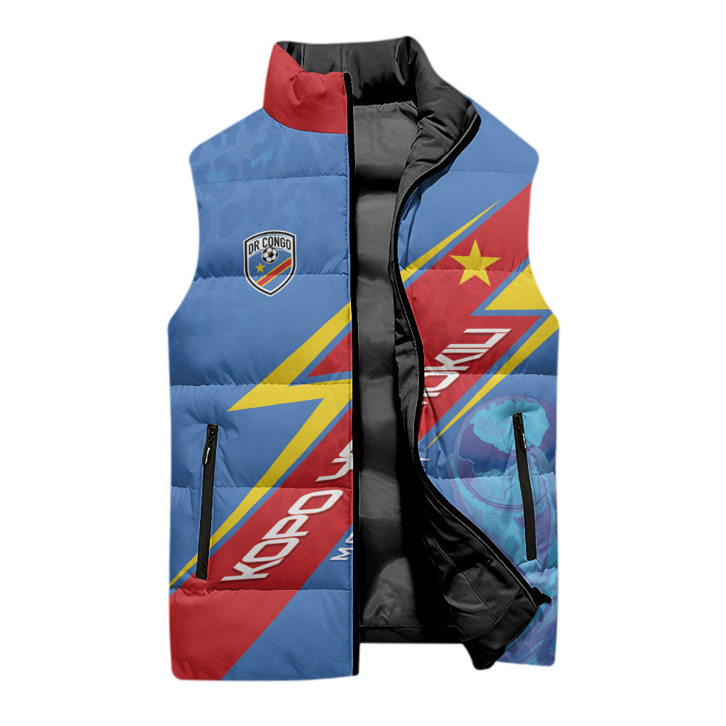 DR Congo 2026 Kopo ya Mokili Custom Sleeveless Puffer Jacket Leopards Making History