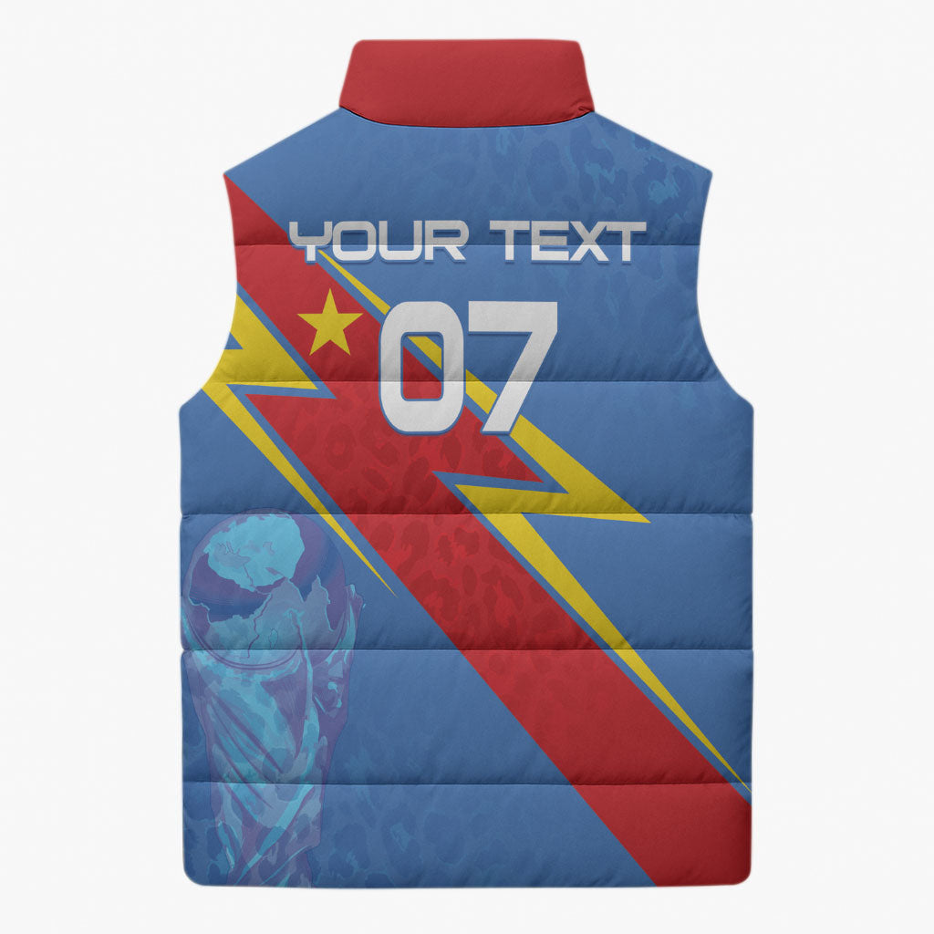 DR Congo 2026 Kopo ya Mokili Custom Sleeveless Puffer Jacket Leopards Making History