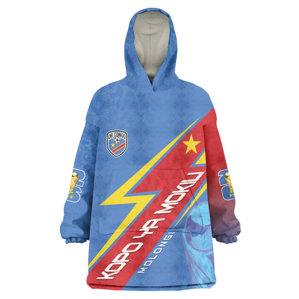 DR Congo 2026 Kopo ya Mokili Custom Wearable Blanket Hoodie Leopards Making History