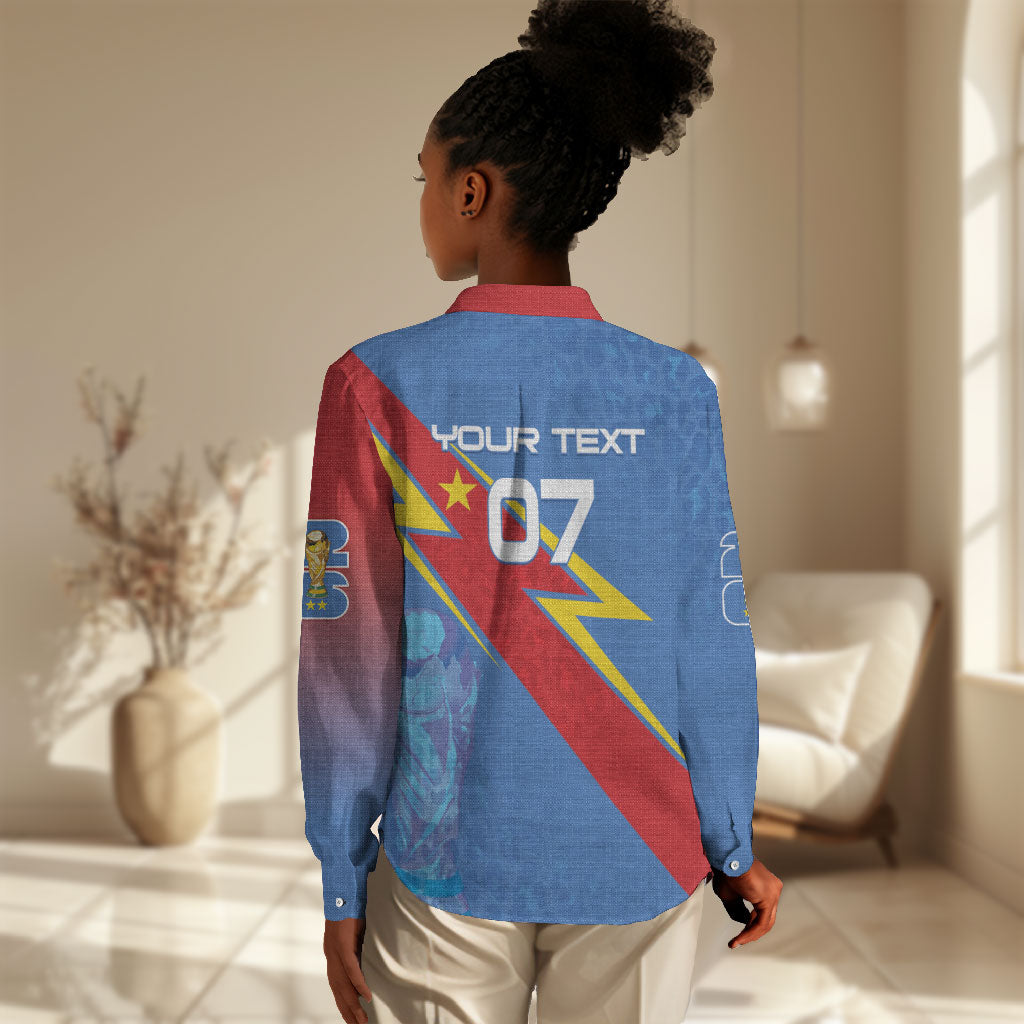 DR Congo 2026 Kopo ya Mokili Custom Women Casual Shirt Leopards Making History