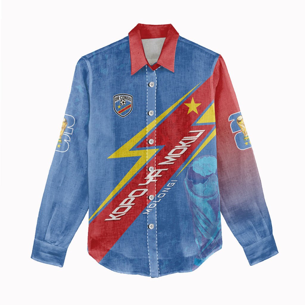 DR Congo 2026 Kopo ya Mokili Custom Women Casual Shirt Leopards Making History