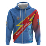 DR Congo 2026 Kopo ya Mokili Custom Zip Hoodie Leopards Making History