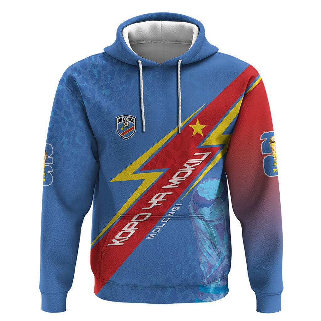 DR Congo 2026 Kopo ya Mokili Custom Zip Hoodie Leopards Making History