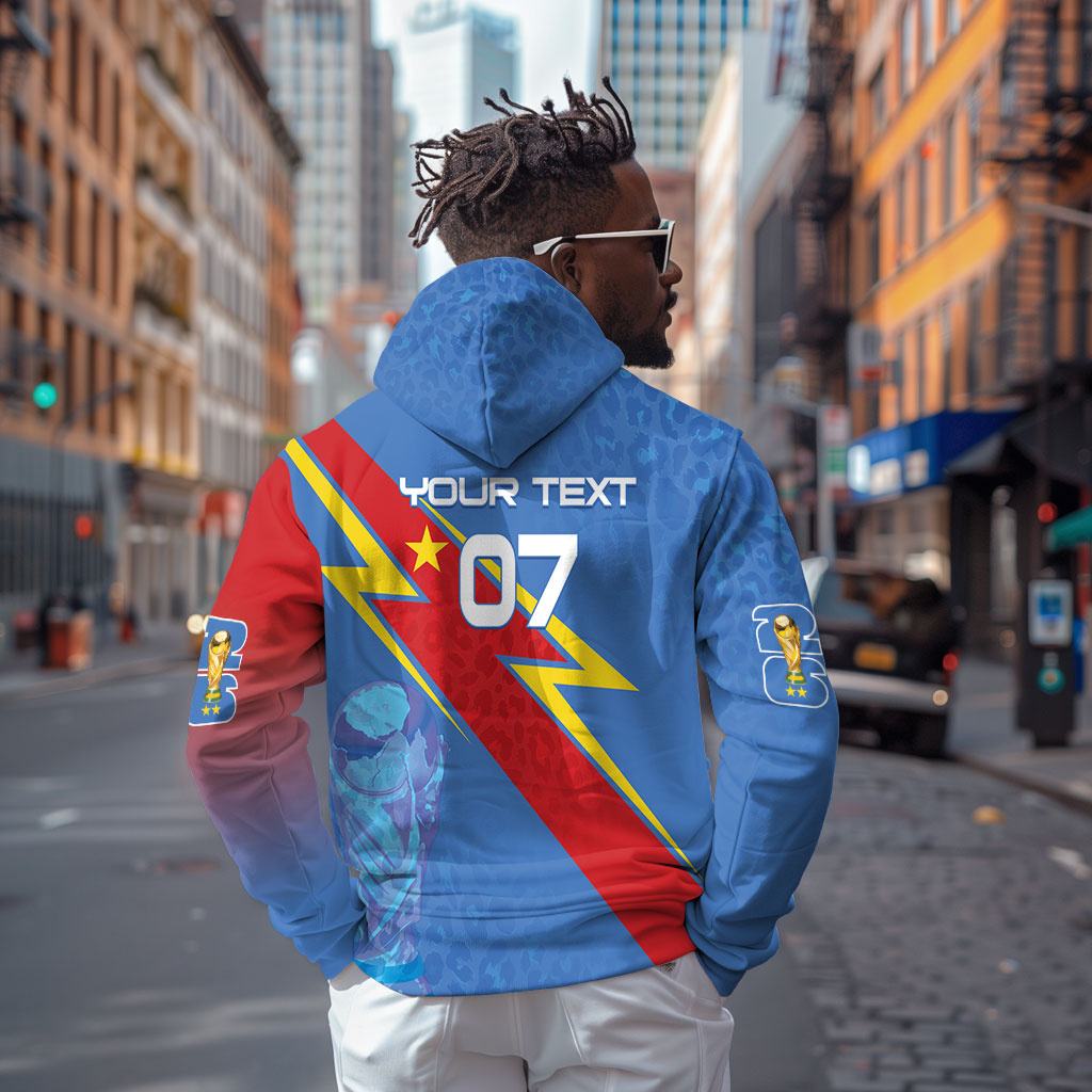 DR Congo 2026 Kopo ya Mokili Custom Zip Hoodie Leopards Making History