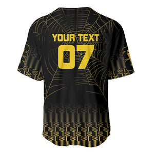 Ghana Black Star Custom Baseball Jersey Gold Ananse Spiderweb Inspired