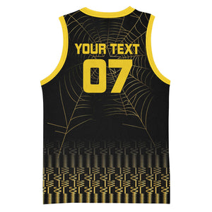 Ghana Black Star Custom Basketball Jersey Gold Ananse Spiderweb Inspired