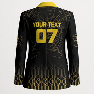Ghana Black Star Custom Blazer Gold Ananse Spiderweb Inspired