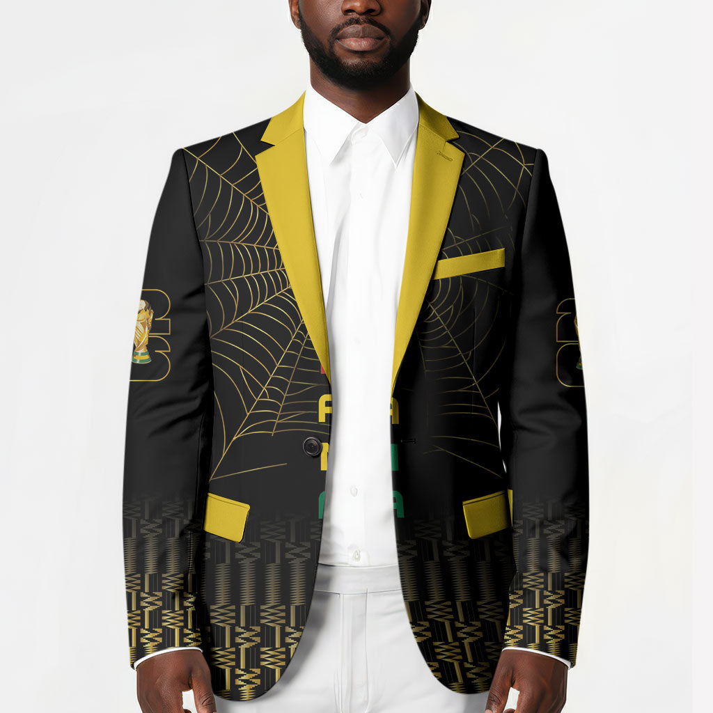 Ghana Black Star Custom Blazer Gold Ananse Spiderweb Inspired