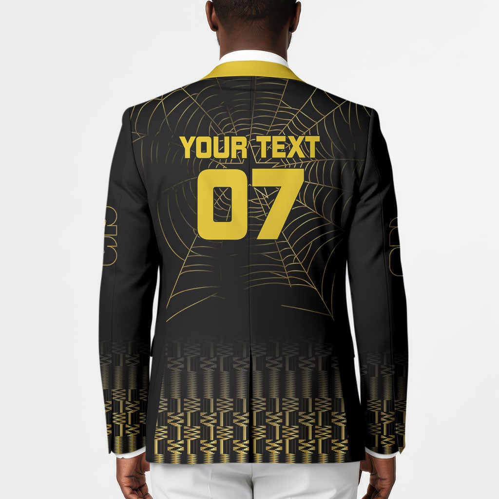 Ghana Black Star Custom Blazer Gold Ananse Spiderweb Inspired