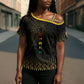 Ghana Black Star Custom Cross Shoulder Shirt Gold Ananse Spiderweb Inspired