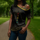 Ghana Black Star Custom Cross Shoulder Shirt Gold Ananse Spiderweb Inspired
