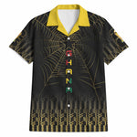 Ghana Black Star Custom Hawaiian Shirt Gold Ananse Spiderweb Inspired