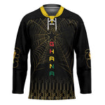 Ghana Black Star Custom Hockey Jersey Gold Ananse Spiderweb Inspired