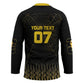 Ghana Black Star Custom Hockey Jersey Gold Ananse Spiderweb Inspired