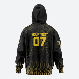 Ghana Black Star Custom Hoodie Gold Ananse Spiderweb Inspired