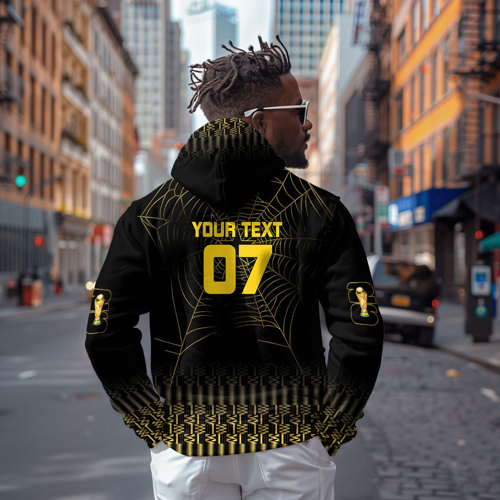 Ghana Black Star Custom Hoodie Gold Ananse Spiderweb Inspired