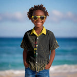 Ghana Black Star Custom Kid Hawaiian Shirt Gold Ananse Spiderweb Inspired