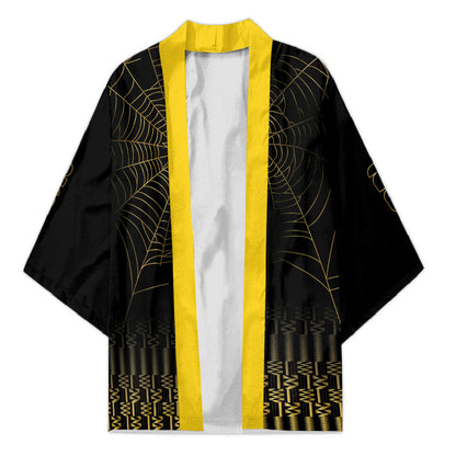 Ghana Black Star Custom Kimono Gold Ananse Spiderweb Inspired