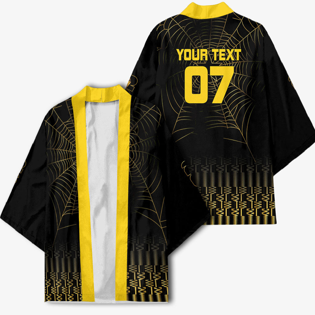 Ghana Black Star Custom Kimono Gold Ananse Spiderweb Inspired