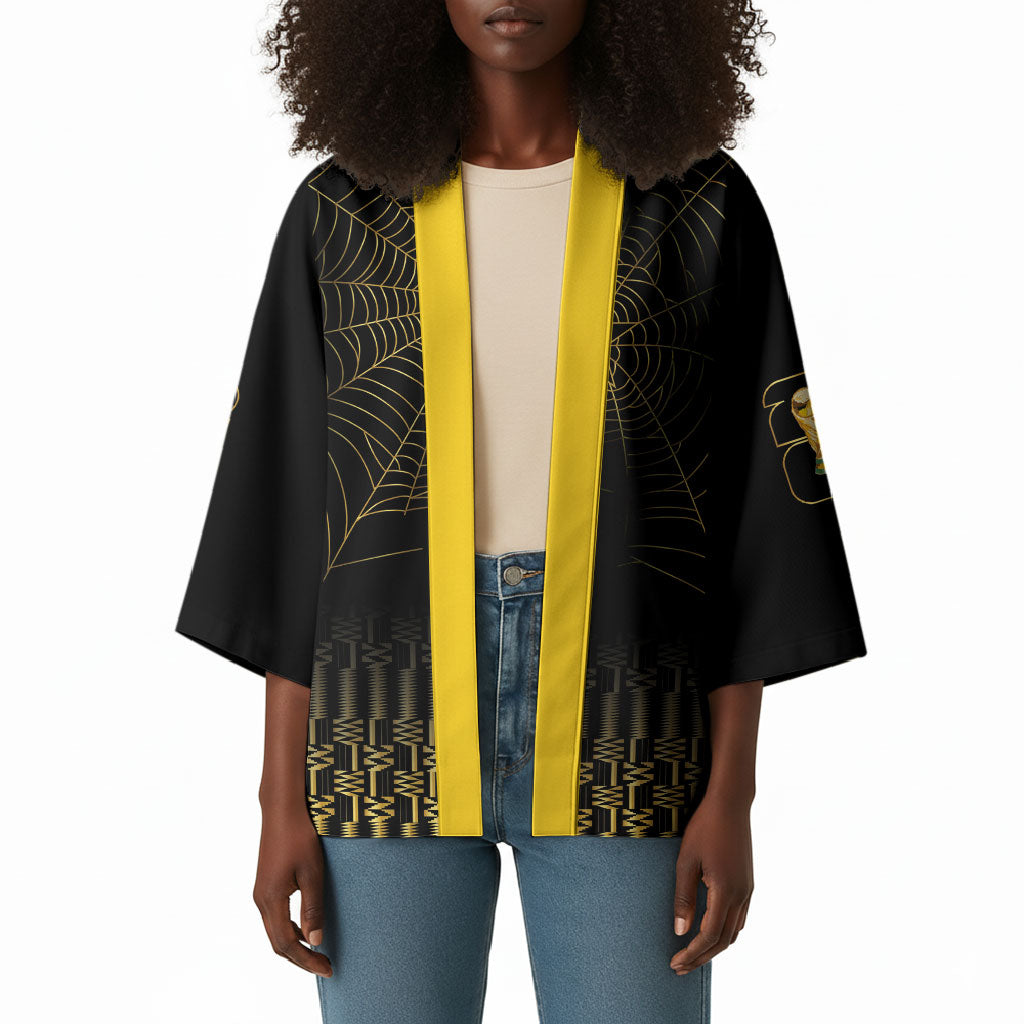 Ghana Black Star Custom Kimono Gold Ananse Spiderweb Inspired