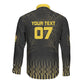 Ghana Black Star Custom Long Sleeve Button Shirt Gold Ananse Spiderweb Inspired