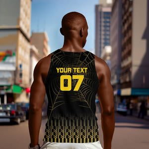 Ghana Black Star Custom Men Tank Top Gold Ananse Spiderweb Inspired