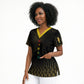 Ghana Black Star Custom Scrub Top Gold Ananse Spiderweb Inspired