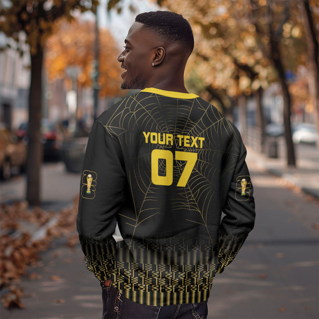 Ghana Black Star Custom Sweatshirt Gold Ananse Spiderweb Inspired