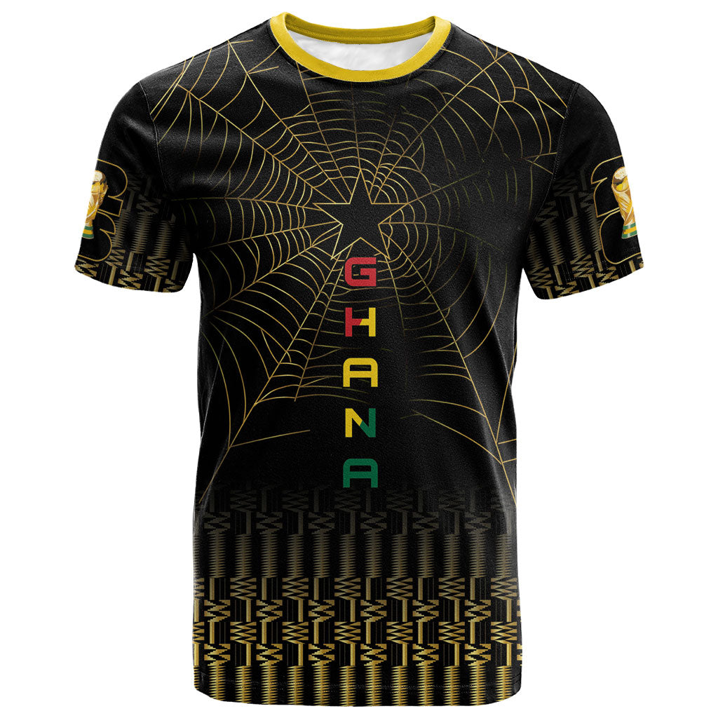 Ghana Black Star Custom T shirt Gold Ananse Spiderweb Inspired