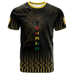 Ghana Black Star Custom T shirt Gold Ananse Spiderweb Inspired