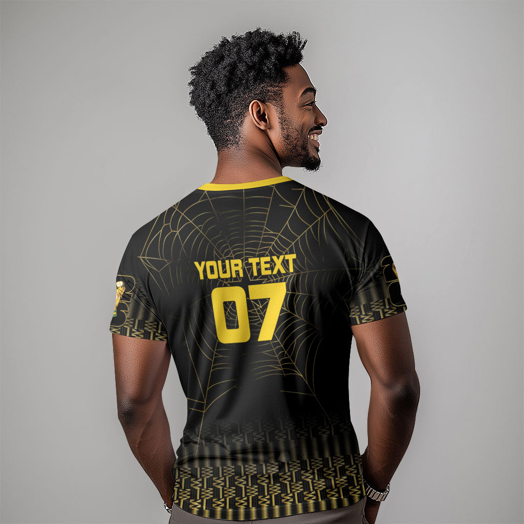 Ghana Black Star Custom T shirt Gold Ananse Spiderweb Inspired
