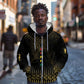 Ghana Black Star Custom Zip Hoodie Gold Ananse Spiderweb Inspired
