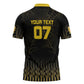 Ghana Black Star Custom Zipper Polo Shirt Gold Ananse Spiderweb Inspired